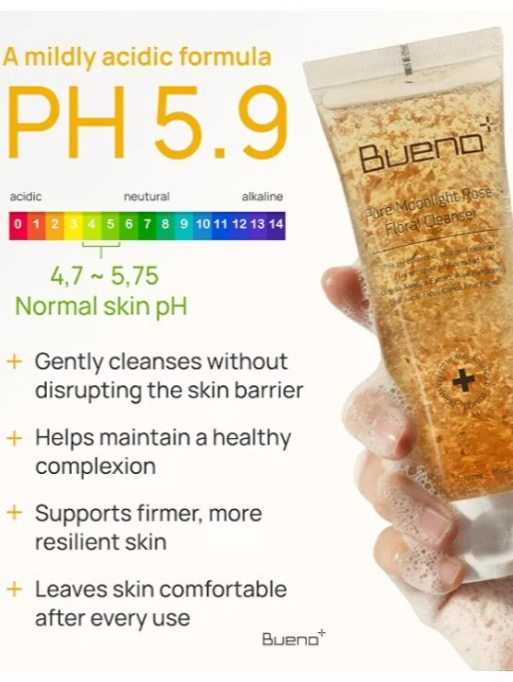 Bueno+ - Pure Moonlight Rose Floral Cleanser 150mL, Vegan K Beauty